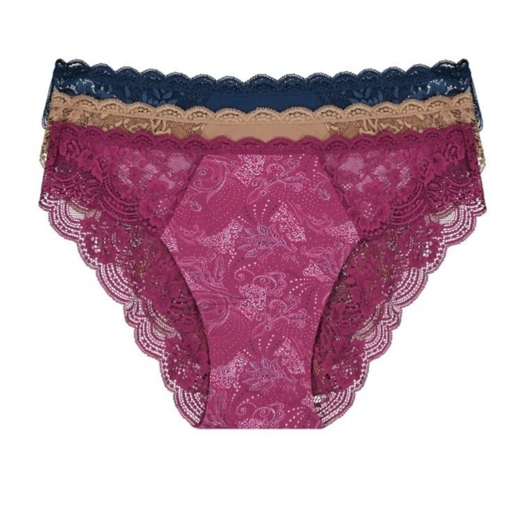 Joyspun Microfiber & Lace Cheeky Panties 3-Pack XXXL (22) NWT